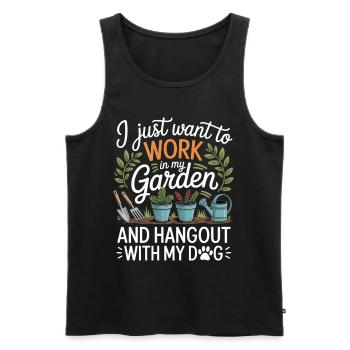 Hobbygärtner mit Hund Garten - Männer Premium Bio Tank Top - Schwarz - Vorne - Michal (187cm)