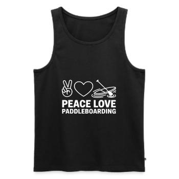 Planche à pagaie minimaliste Peace Love - Débardeur bio Premium Homme - noir - Devant - Michal (187cm)