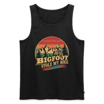 Bigfoot Stole My Bike Vintage - Men's Premium Organic Tank Top - black - Front - Michal (187cm)