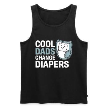 Coole Väter Wechseln Windeln Lustig Papa Humor - Männer Premium Bio Tank Top - Schwarz - Vorne - AI Model Male 178 light (178cm)
