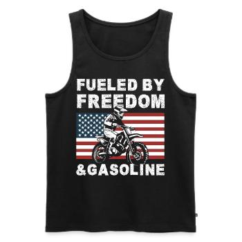 Dirt Bike American Flag Motocross Biker USA - Men's Premium Organic Tank Top - black - Front - Michal (187cm)