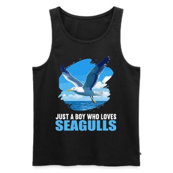 Seagulls Seagull - Men's Premium Organic Tank Top - black - Front - AI Model Male 178 light (178cm)