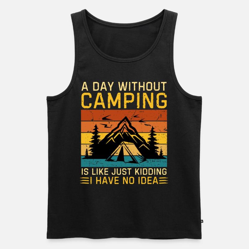 Lustiger Camping Spruch Zelten - Männer Premium Bio Tank Top - Schwarz