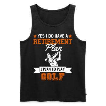 Rentenplan Golf spielen Golf Ruhestand - Männer Premium Bio Tank Top - Schwarz - Vorne - AI Model Male 178 light (178cm)