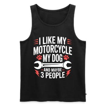 Hund Motorrad Sarkasmus Hunde Spruch - Männer Premium Bio Tank Top - Schwarz - Vorne - Michal (187cm)