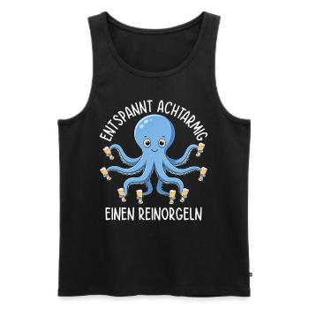 Relaxed eight-armed organ - Men's Premium Organic Tank Top - black - Front - AI Model Male 178 light (178cm)