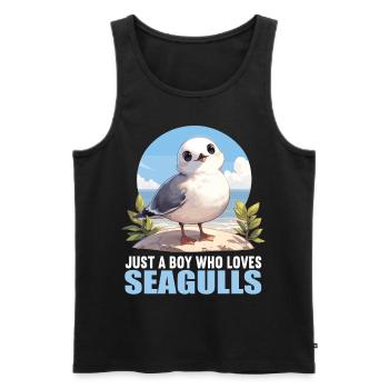 Seagulls Seagull - Men's Premium Organic Tank Top - black - Front - AI Model Male 178 light (178cm)