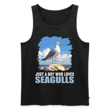Seagulls Seagull - Men's Premium Organic Tank Top - black - Front - AI Model Male 178 light (178cm)