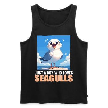 Seagulls Seagull - Men's Premium Organic Tank Top - black - Front - AI Model Male 178 light (178cm)