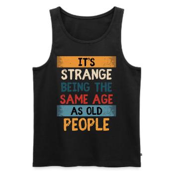Birthday Humor Aging Aging - Men's Premium Organic Tank Top - black - Front - AI Model Male 178 light (178cm)