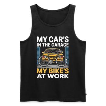My Car's in the Garage My Bike's at Work Bike - Men's Premium Organic Tank Top - black - Front - Michal (187cm)