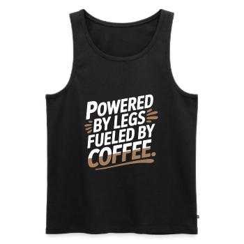 Powered by Legs Fueled by Coffee. Bike Commuting - Men's Premium Organic Tank Top - black - Front - AI Model Male 178 light (178cm)