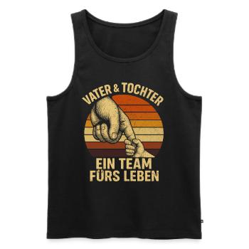 Vater und Tochter Papa und Tochter - ein team - Männer Premium Bio Tank Top - Schwarz - Vorne - Michal (187cm)