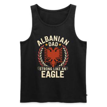 Albanischer Vater Vatertag Adler Kosovo - Männer Premium Bio Tank Top - Schwarz - Vorne - AI Model Male 178 light (178cm)