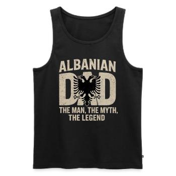Albanischer Vater Vatertag Adler Kosovo - Männer Premium Bio Tank Top - Schwarz - Vorne - AI Model Male 178 light (178cm)