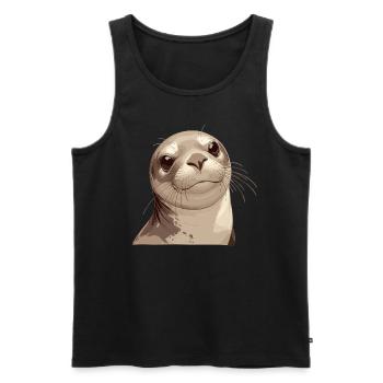 Seals, Seal - Men's Premium Organic Tank Top - black - Front - Michal (187cm)