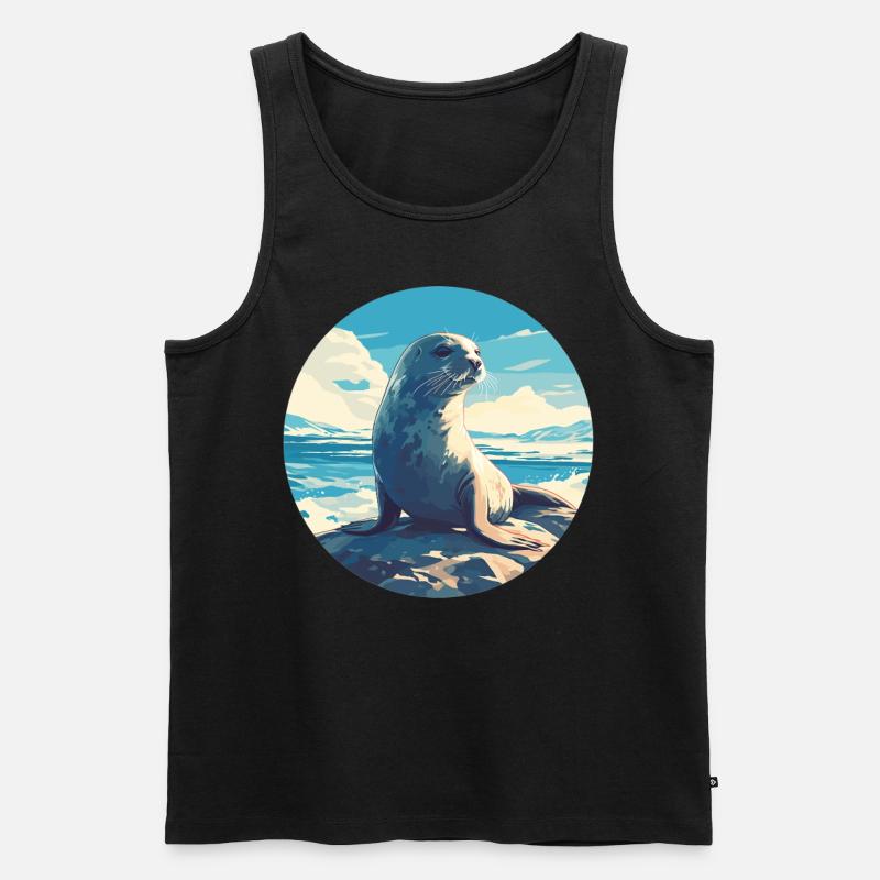 Robben Robbe - Männer Premium Bio Tank Top - Schwarz
