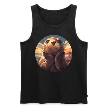 Seals, Seal - Men's Premium Organic Tank Top - black - Front - Michal (187cm)