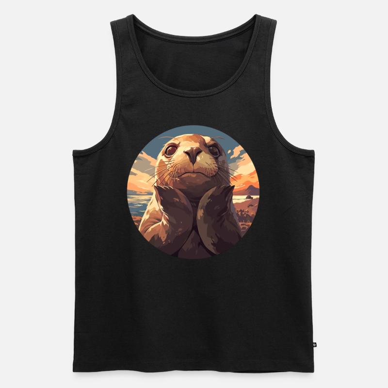 Robben Robbe - Männer Premium Bio Tank Top - Schwarz