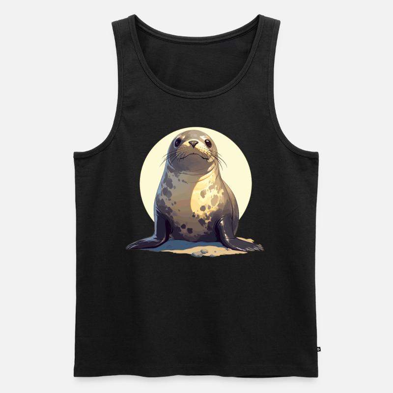 Robben Robbe - Männer Premium Bio Tank Top - Schwarz