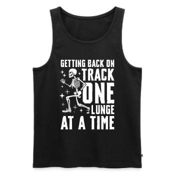Back on track A lunge after the - Men's Premium Organic Tank Top - black - Front - Michal (187cm)