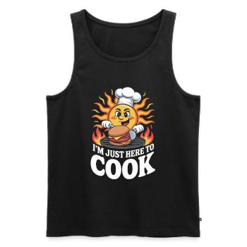 I'm Just Here to Cook Sunburn - Men's Premium Organic Tank Top - black - Front - AI Model Male 178 light (178cm)