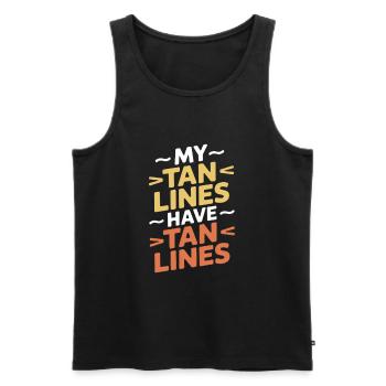 My Tan Lines Have Tan Lines Sunburn - Männer Premium Bio Tank Top - Schwarz - Vorne - AI Model Male 178 light (178cm)