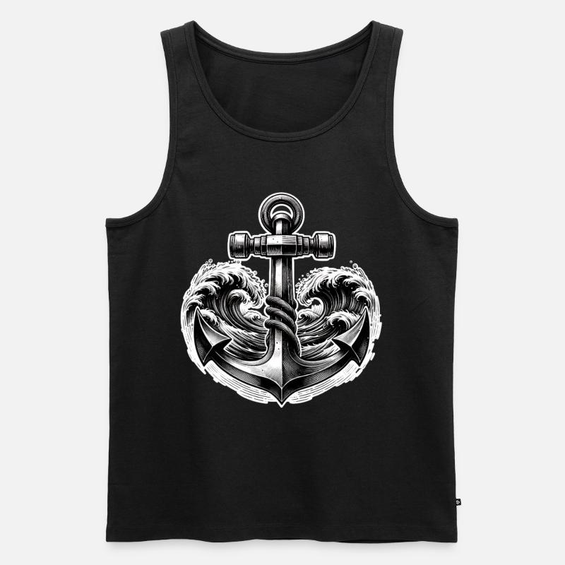 Anker - Männer Premium Bio Tank Top - Schwarz
