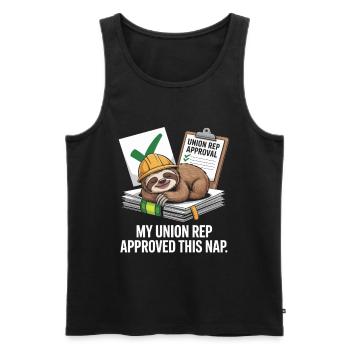My Union Rep Approved This Nap Labor Day - Männer Premium Bio Tank Top - Schwarz - Vorne - AI Model Male 178 light (178cm)