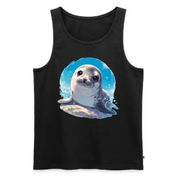 Seals, Seal - Men's Premium Organic Tank Top - black - Front - Michal (187cm)