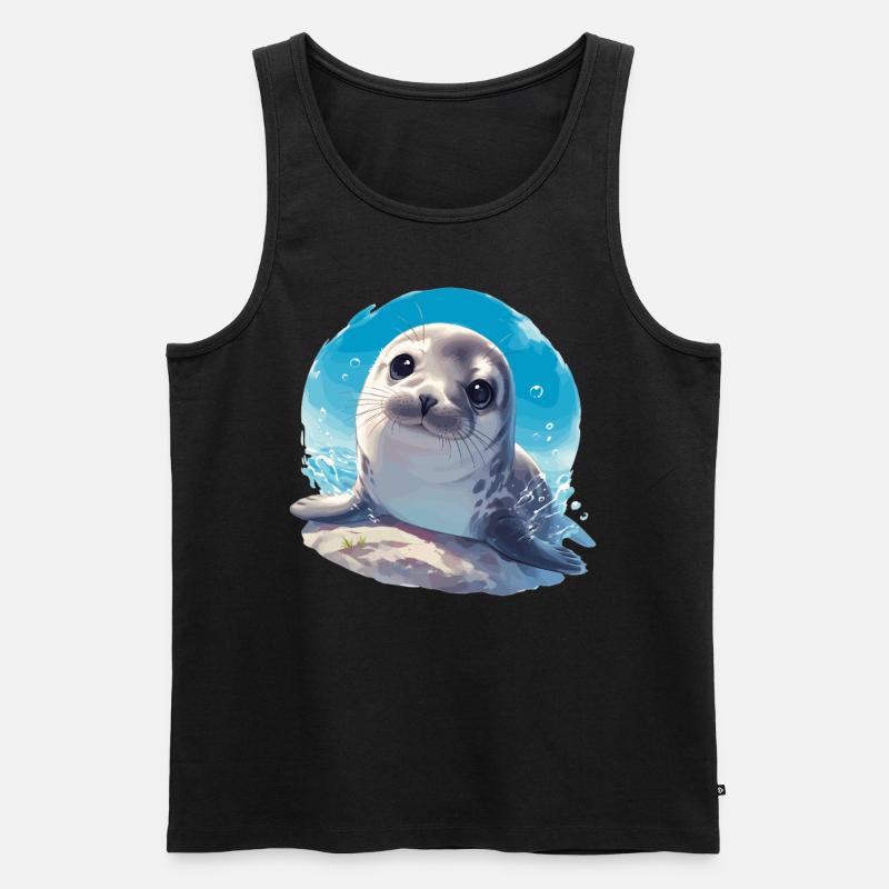 Robben Robbe - Männer Premium Bio Tank Top - Schwarz