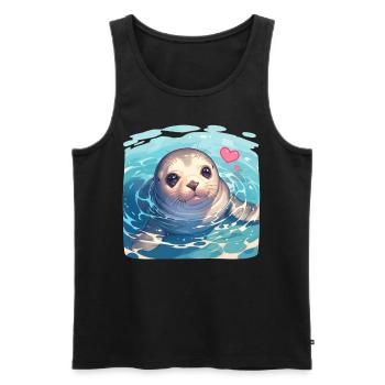 Seals, Seal - Men's Premium Organic Tank Top - black - Front - Michal (187cm)