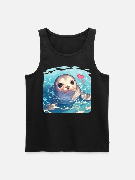 Robben Robbe - Männer Premium Bio Tank Top - Schwarz