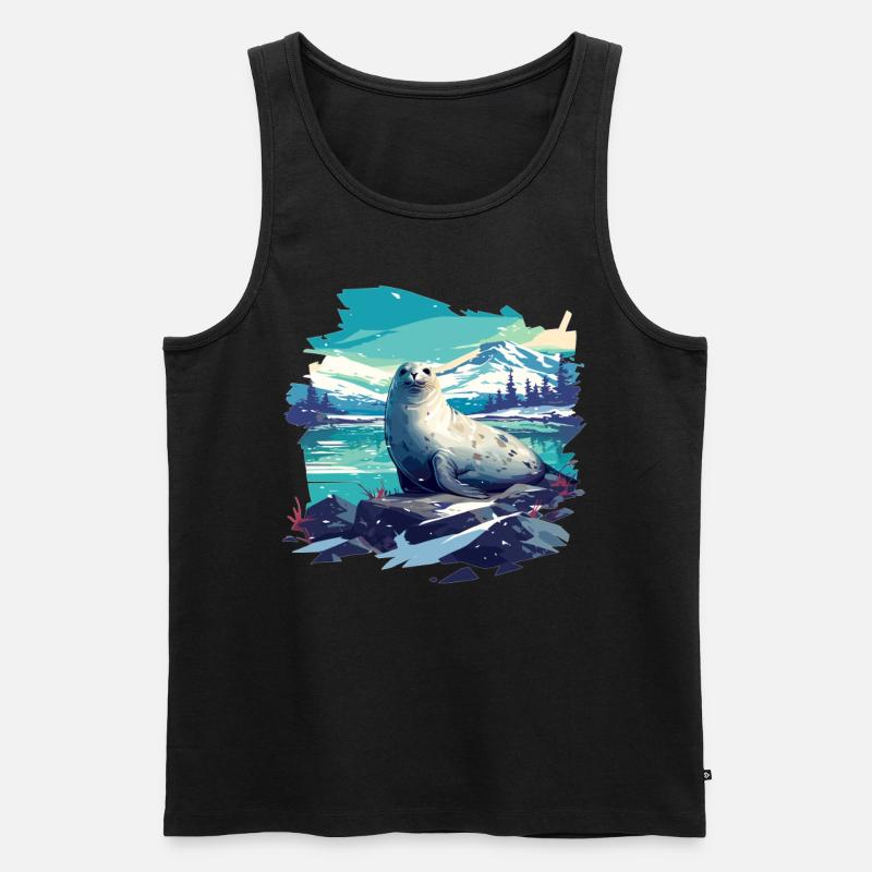 Robben Robbe - Männer Premium Bio Tank Top - Schwarz