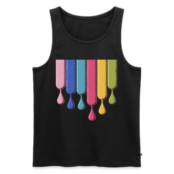Colorful Colors Drop Blend Art - Men's Premium Organic Tank Top - black - Front - AI Model Male 178 light (178cm)