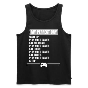 Gaming Design für Zocker Fans - Männer Premium Bio Tank Top - Schwarz - Vorne - AI Model Male 178 light (178cm)