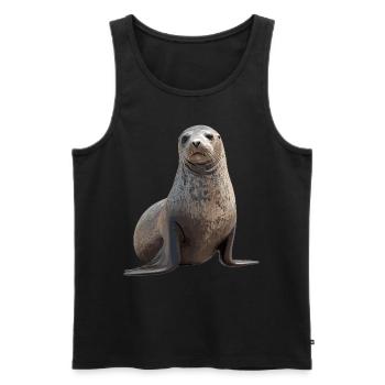 Seals, Seal - Men's Premium Organic Tank Top - black - Front - Michal (187cm)