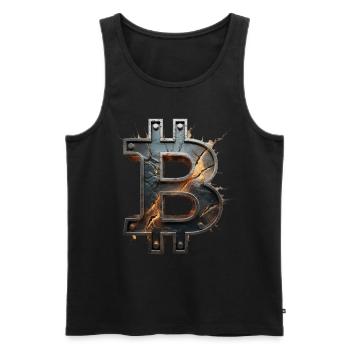 Bitcoin Design für BTC Fans - Männer Premium Bio Tank Top - Schwarz - Vorne - AI Model Male 178 light (178cm)