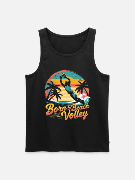 Beachvolleyball - Männer Premium Bio Tank Top - Schwarz