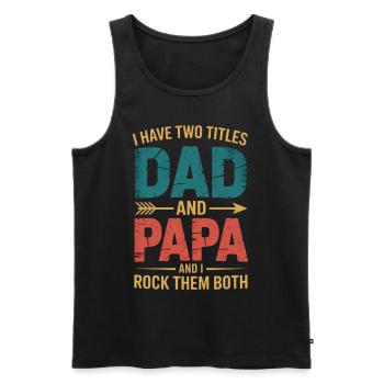 Proud Dad Funny Dad Humor Dad - Men's Premium Organic Tank Top - black - Front - AI Model Male 178 light (178cm)