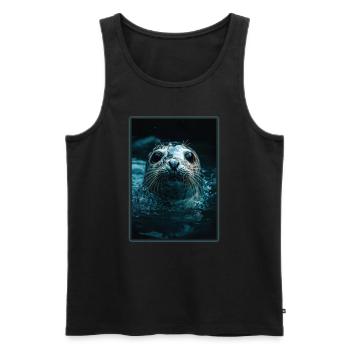 Seals, Seal - Men's Premium Organic Tank Top - black - Front - Michal (187cm)
