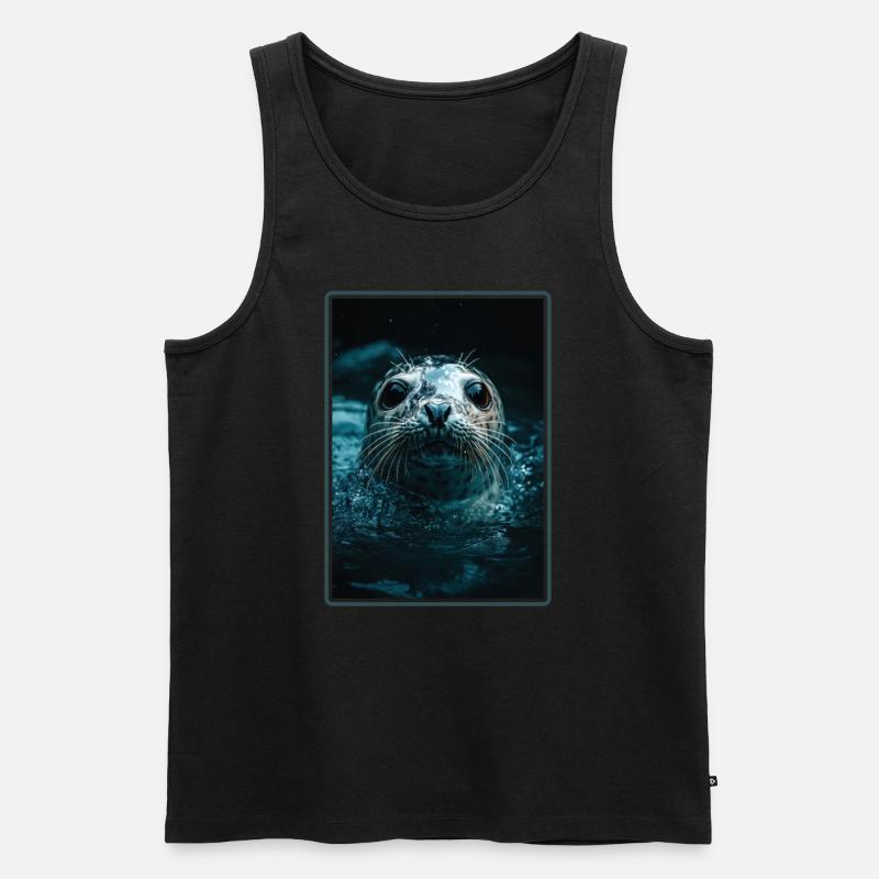 Robben Robbe - Männer Premium Bio Tank Top - Schwarz