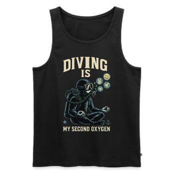 Tauchen Ist Mein Zweiter Sauerstoff Ozean Taucher - Männer Premium Bio Tank Top - Schwarz - Vorne - Michal (187cm)