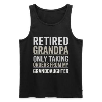 Opa im Ruhestand Humor Enkelin Großvater - Männer Premium Bio Tank Top - Schwarz - Vorne - Michal (187cm)