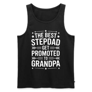 Best stepfather becomes grandpa stepdad - Men's Premium Organic Tank Top - black - Front - Michal (187cm)