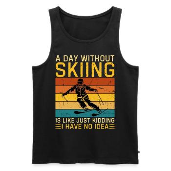 Ski Dicton Ski Humour Skieur - Débardeur bio Premium Homme - noir - Devant - Michal (187cm)