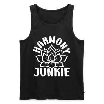 Passionnés de Pilates Harmony Junkie Pilates - Débardeur bio Premium Homme - noir - Devant - AI Model Male 178 light (178cm)