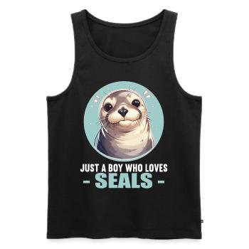 Seals, Seal - Men's Premium Organic Tank Top - black - Front - Michal (187cm)