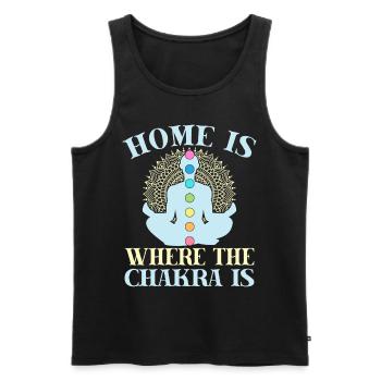 Yoga Home Is Where The Chakra Is Funny Yoga - Männer Premium Bio Tank Top - Schwarz - Vorne - Michal (187cm)