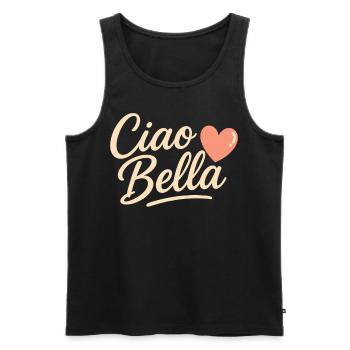 Ciao Bella - Men's Premium Organic Tank Top - black - Front - AI Model Male 178 light (178cm)